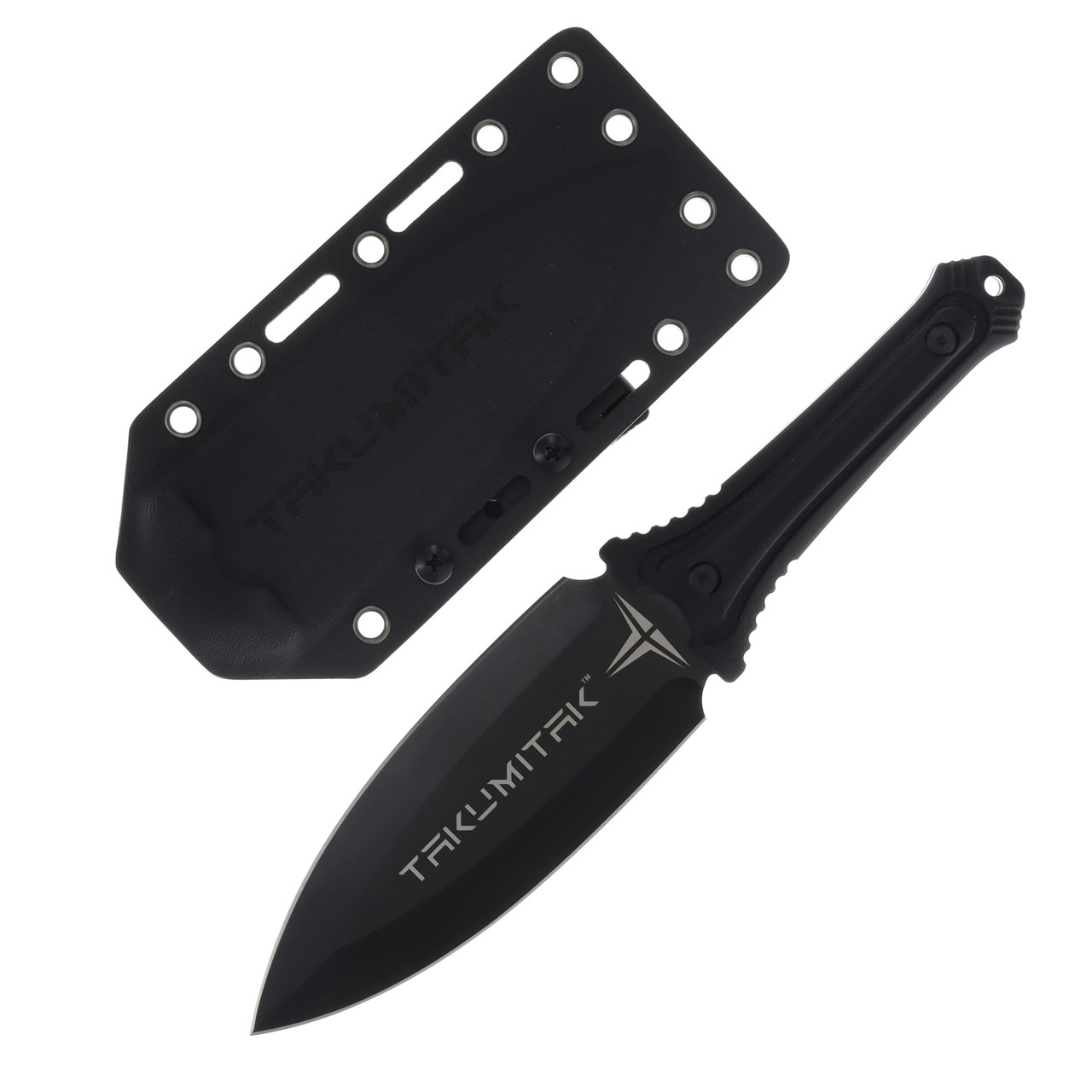Takumitak Sentinel Black G10 5.5in Black Spear Point Fixed Blade Knife