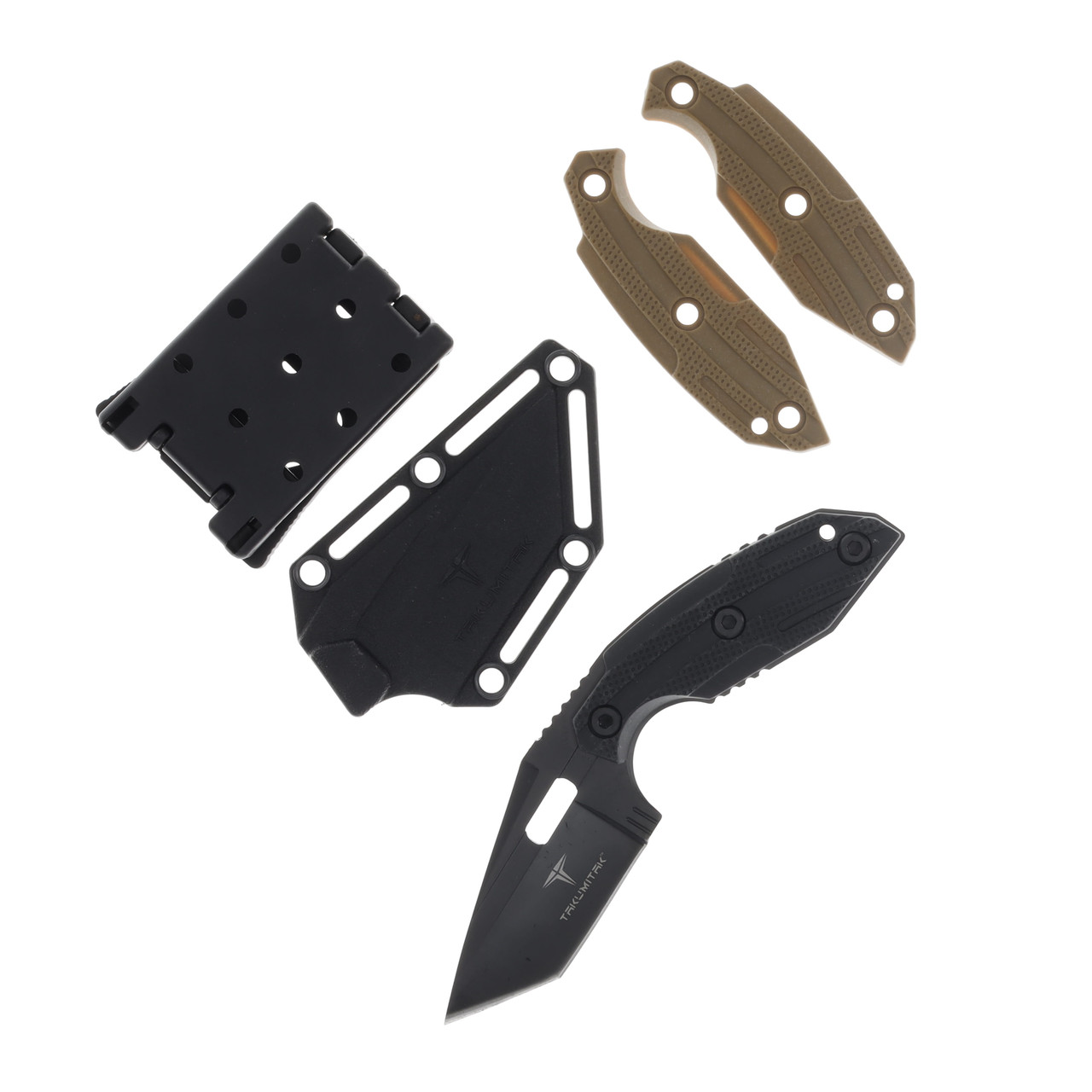 Takumitak Muted 3.0in Black Oxide Tanto Point Fixed Blade Knife