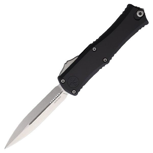 Microtech Hera II Mini Black OTF Auto Knife 3in Stonewash D/E Bayonet AUMT1702M10
