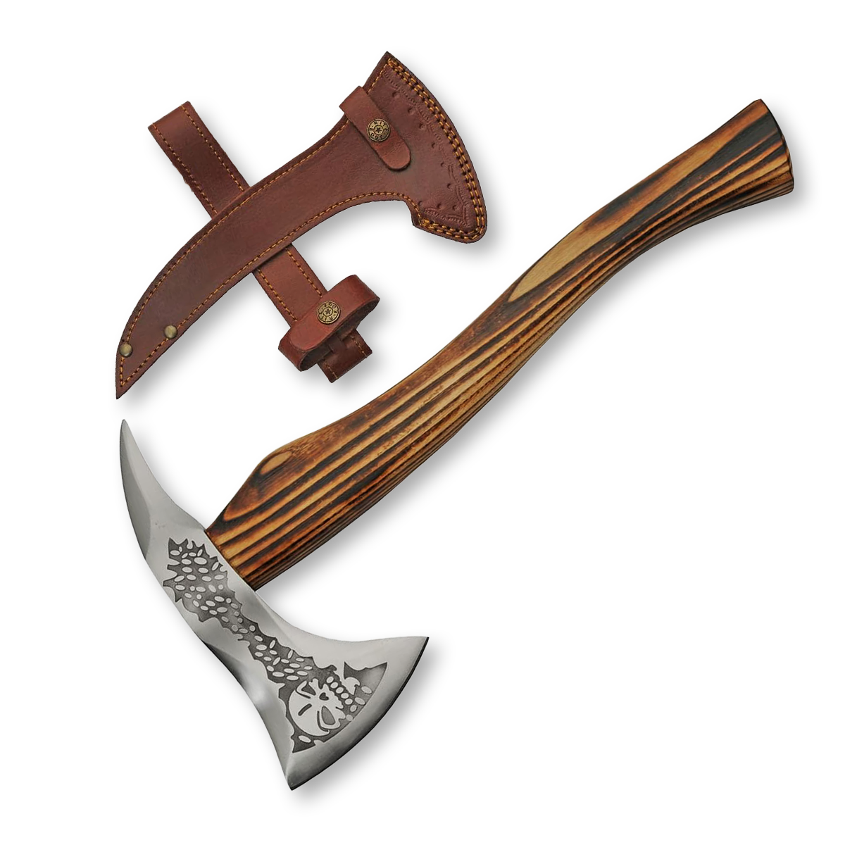 Szco Skull Grinder Axe Burnt Ash 4.25in Plain Satin Axe