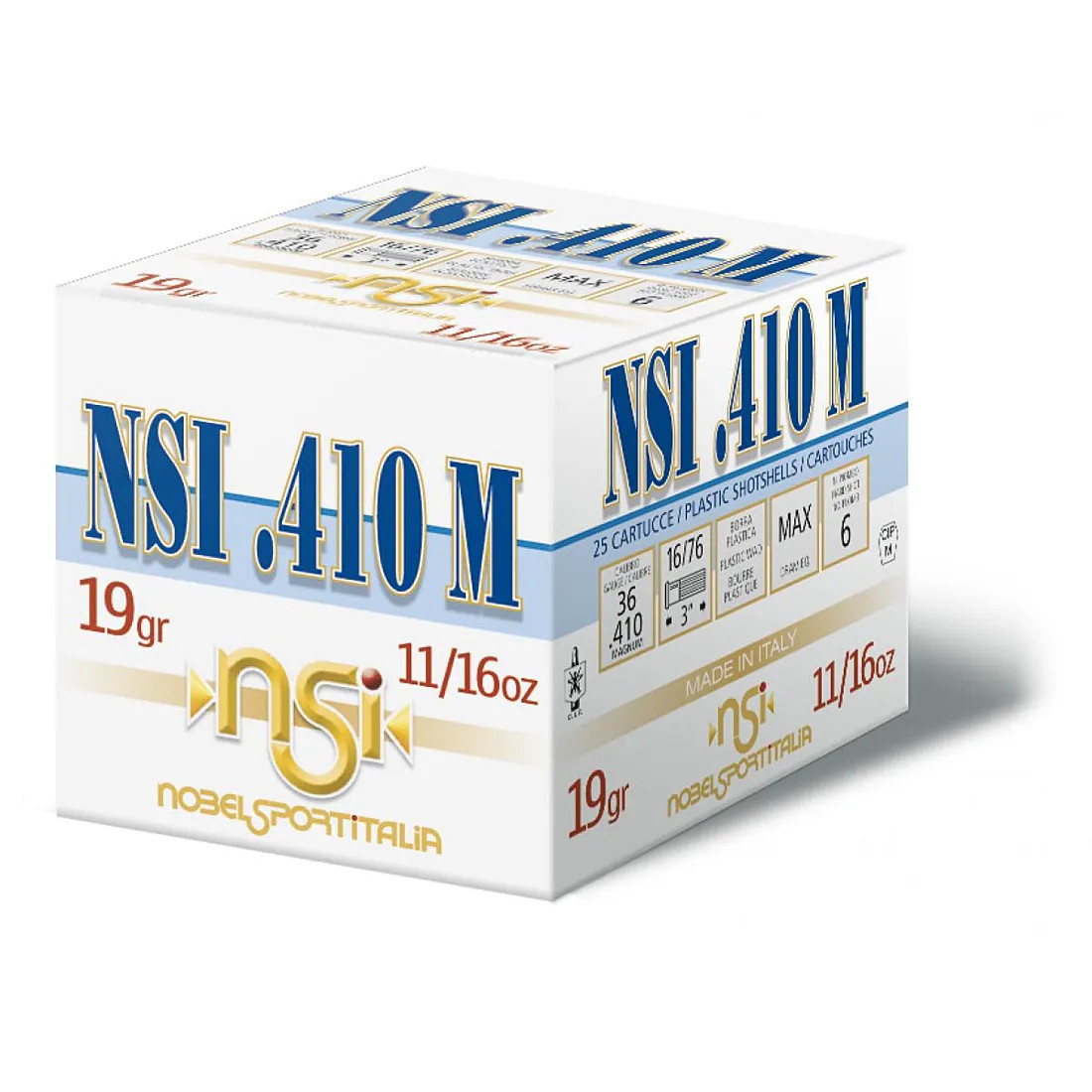 Nobel Sport NSI 410 M Heavy Game .410 Ga 3in #9 Shot 11/16oz Lead 25Rds