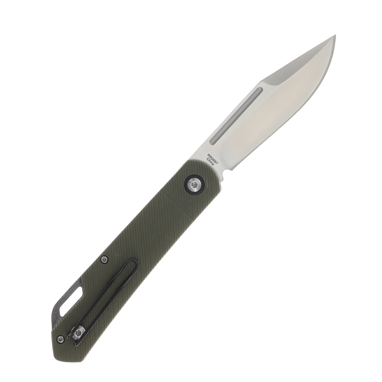 Rough Rider Green G-10 Slip Joint Folding Knife RR2697 - Smoky Mountain ...