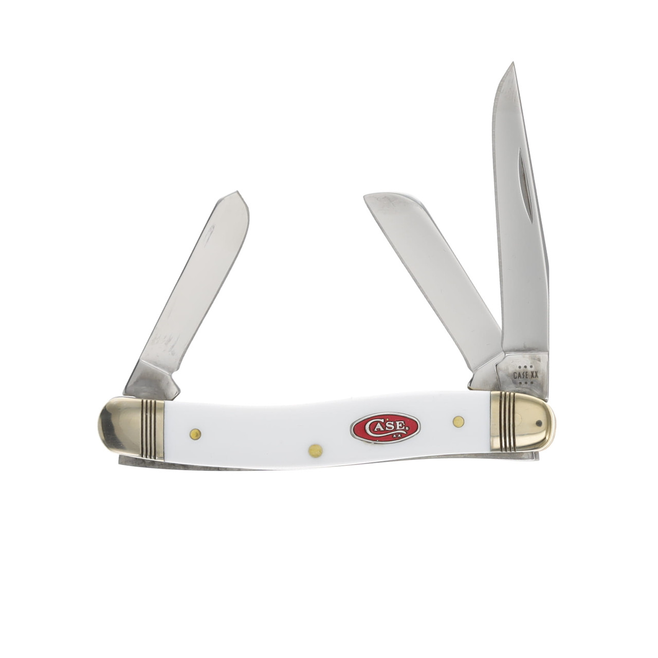 Case XX White Smooth Synthetic Red SparXX Medium Stockman with Cigar Box CA10788