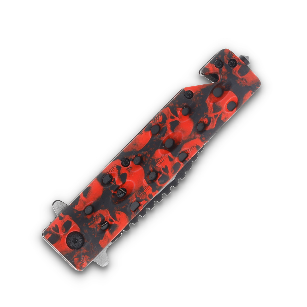 Szco Trump Forever Red Skull Folding Knife 4.75in Closed TR-0325RD