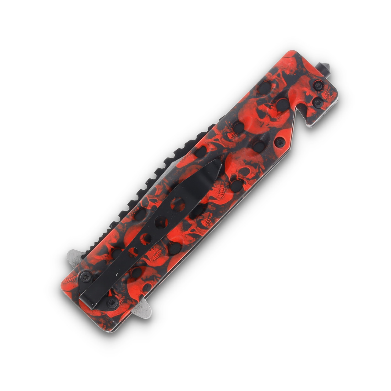 Szco Trump Forever Red Skull Folding Knife 4.75in Closed TR-0325RD