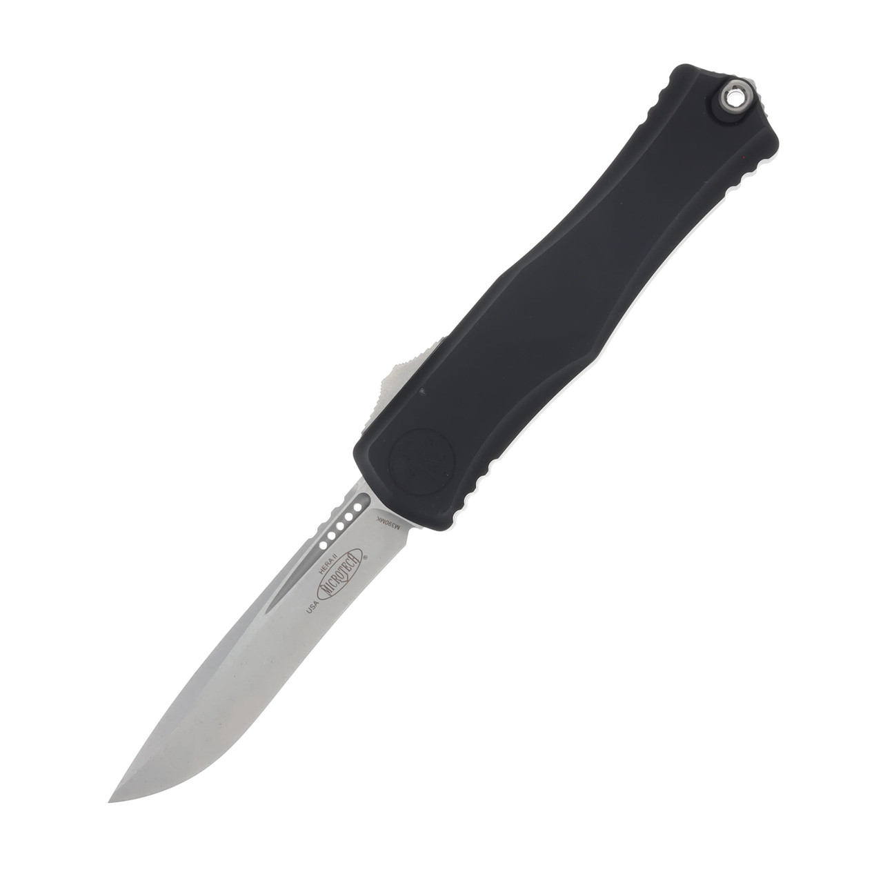 Microtech Hera II OTF Automatic 4in Plain Recurve Stonewash Standard