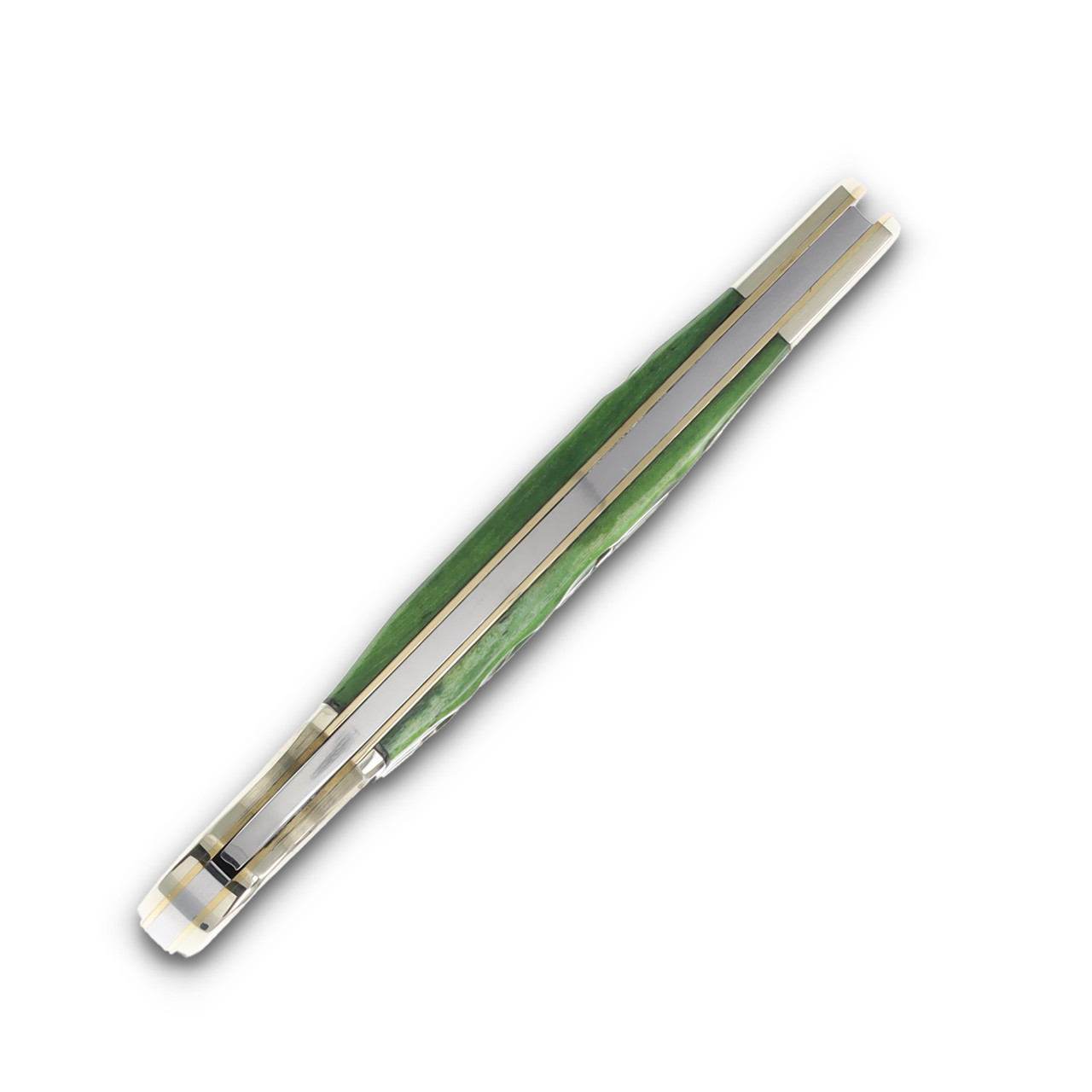 Hen & Rooster Single Blade Lockback Green Pick Bone HRI361GPB