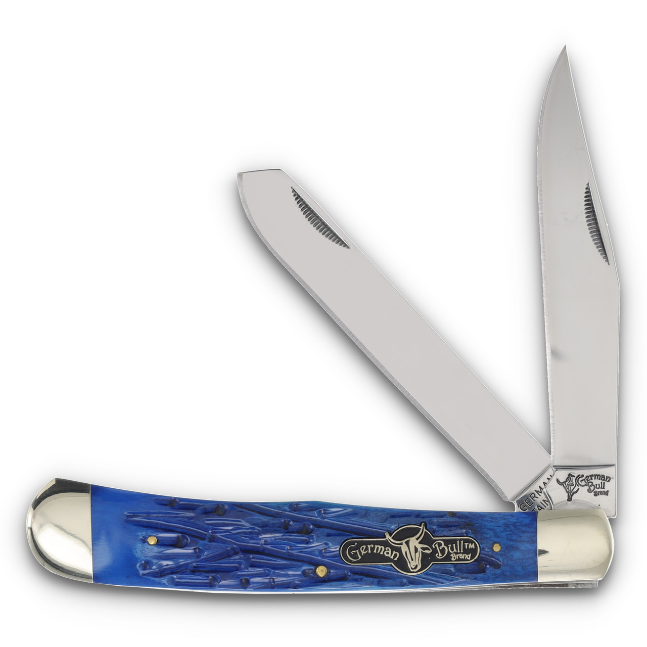 Frost Cutlery German Bull Large Trapper Blue Pick Bone