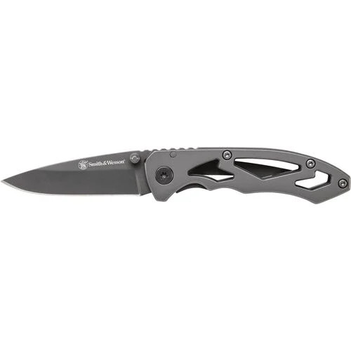 Smith & Wesson Silver Skeletonized Folding Knife 2.2in Drop Point