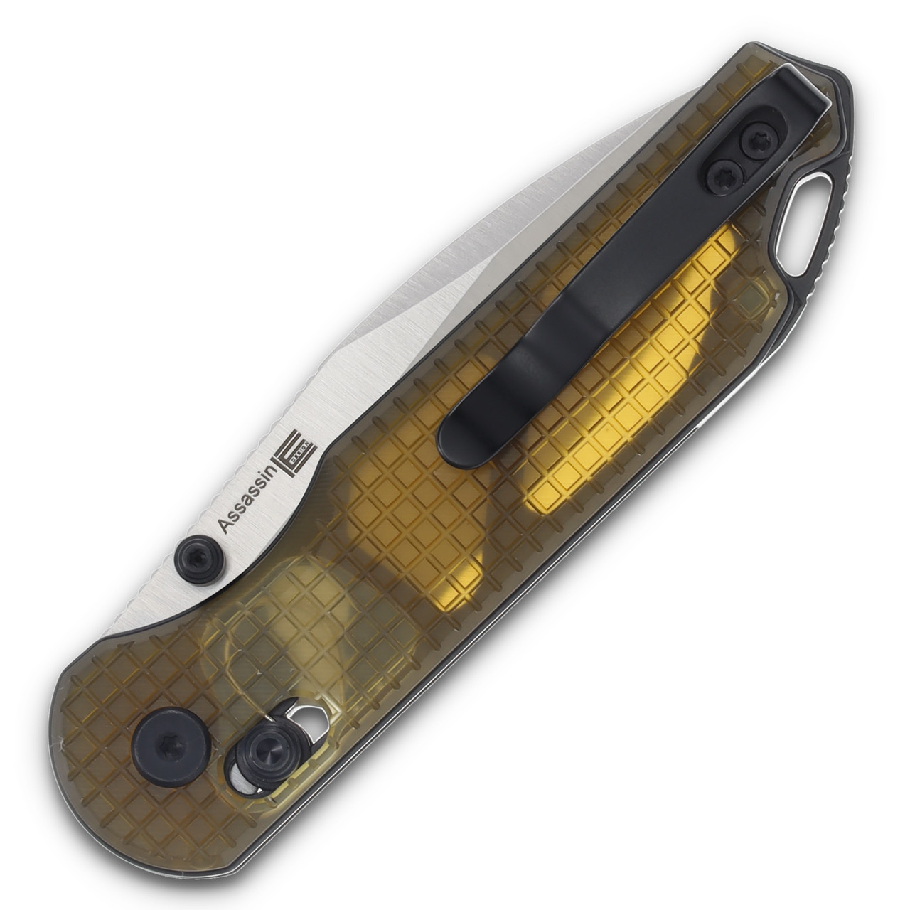 トップス assassin Kizer Assassin Button Lock Green Micarta 3.1