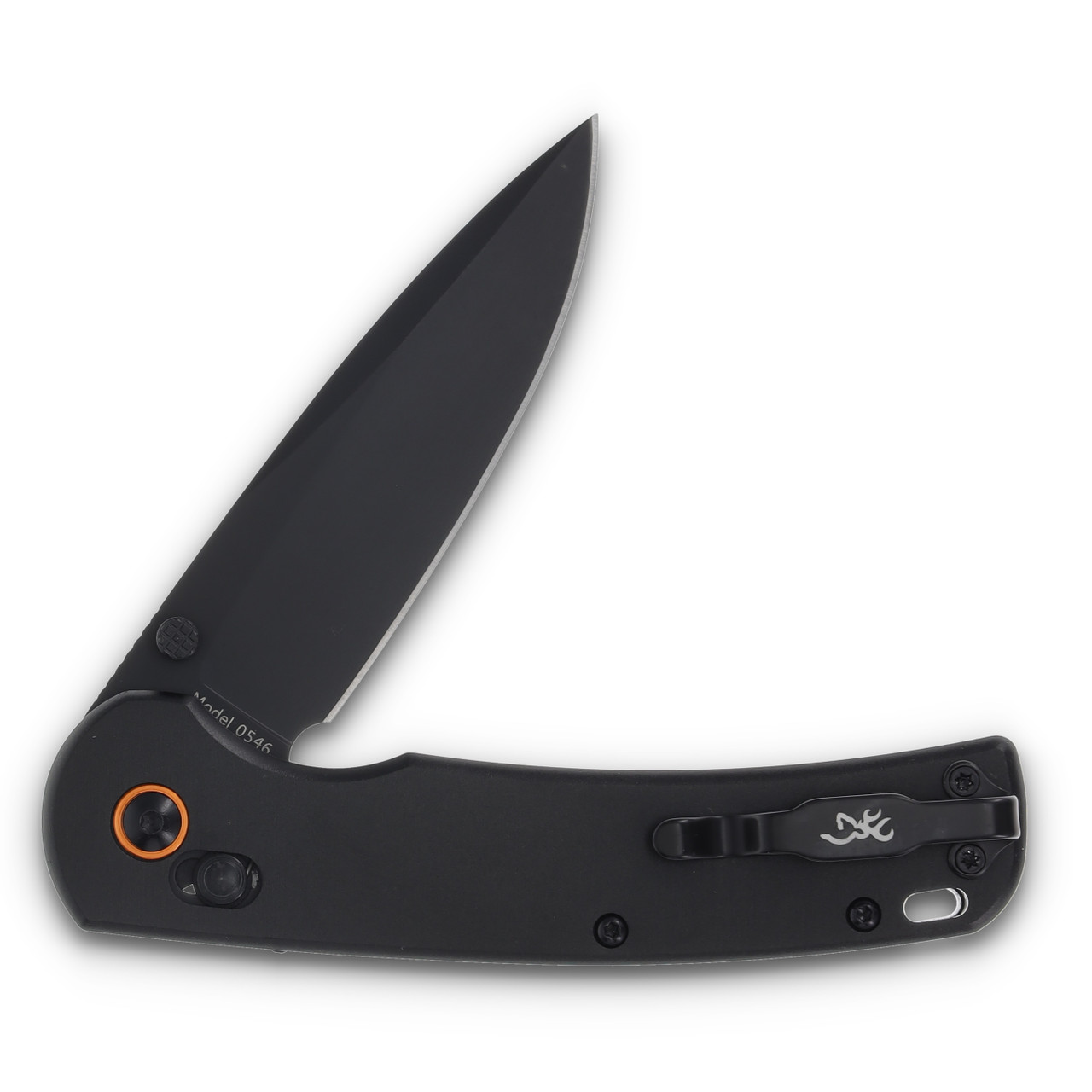 Browning Folder Black With Black Blade Orange Accent BR0546B
