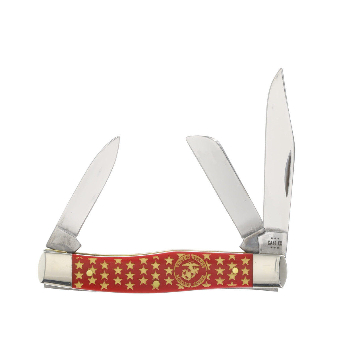 Case XX USMC Smooth Red Synthetic Medium Stockman Folding Knife