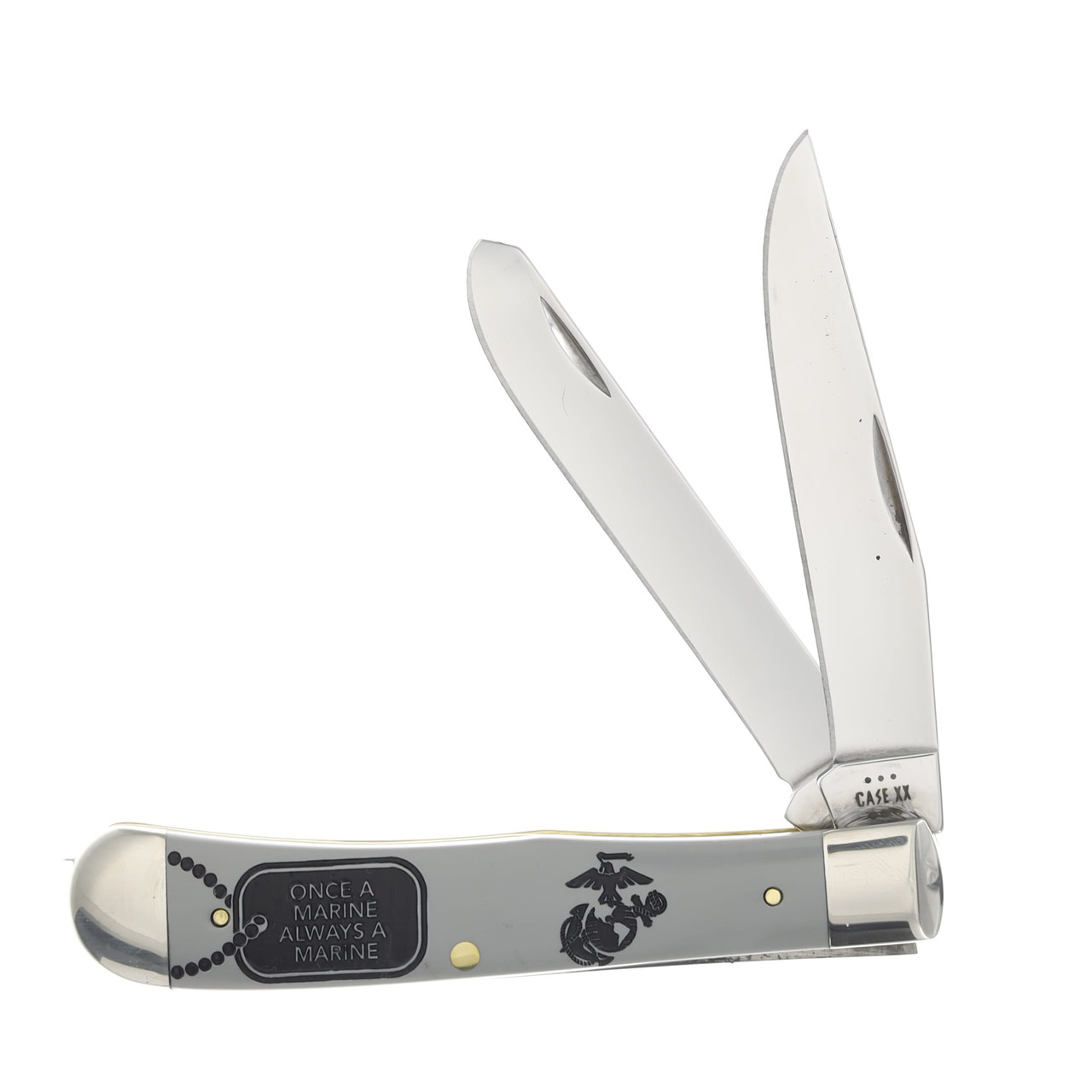 Case XX USMC Smooth Gray Synthetic Trapper Folding Knife