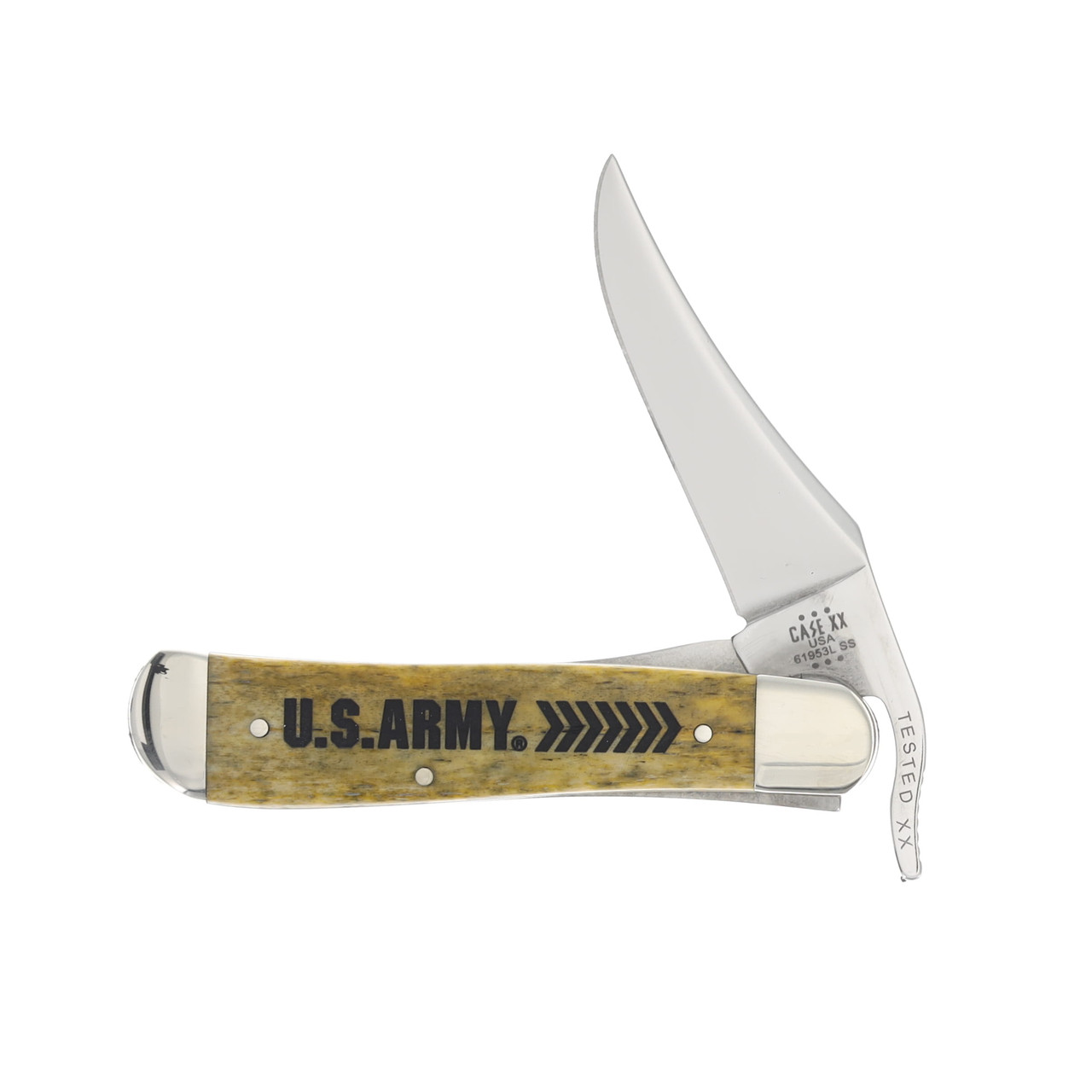 Case XX U.S. Army Smooth Olive Green Bone RussLock Folding Knife