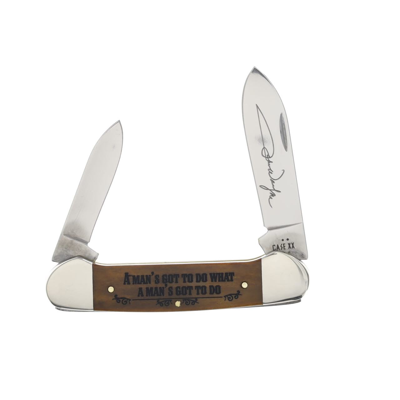 Case XX John Wayne Antique Smooth Bone Canoe Folding Knife CA10717