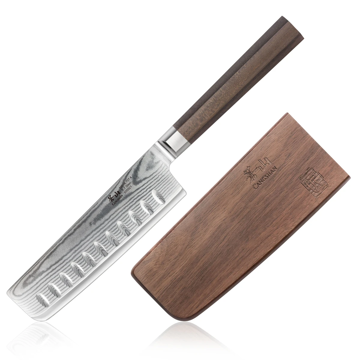 Cangshan Maya Series Kitchen Knife 5in Plain Edge Nakiri With Sheath 505521
