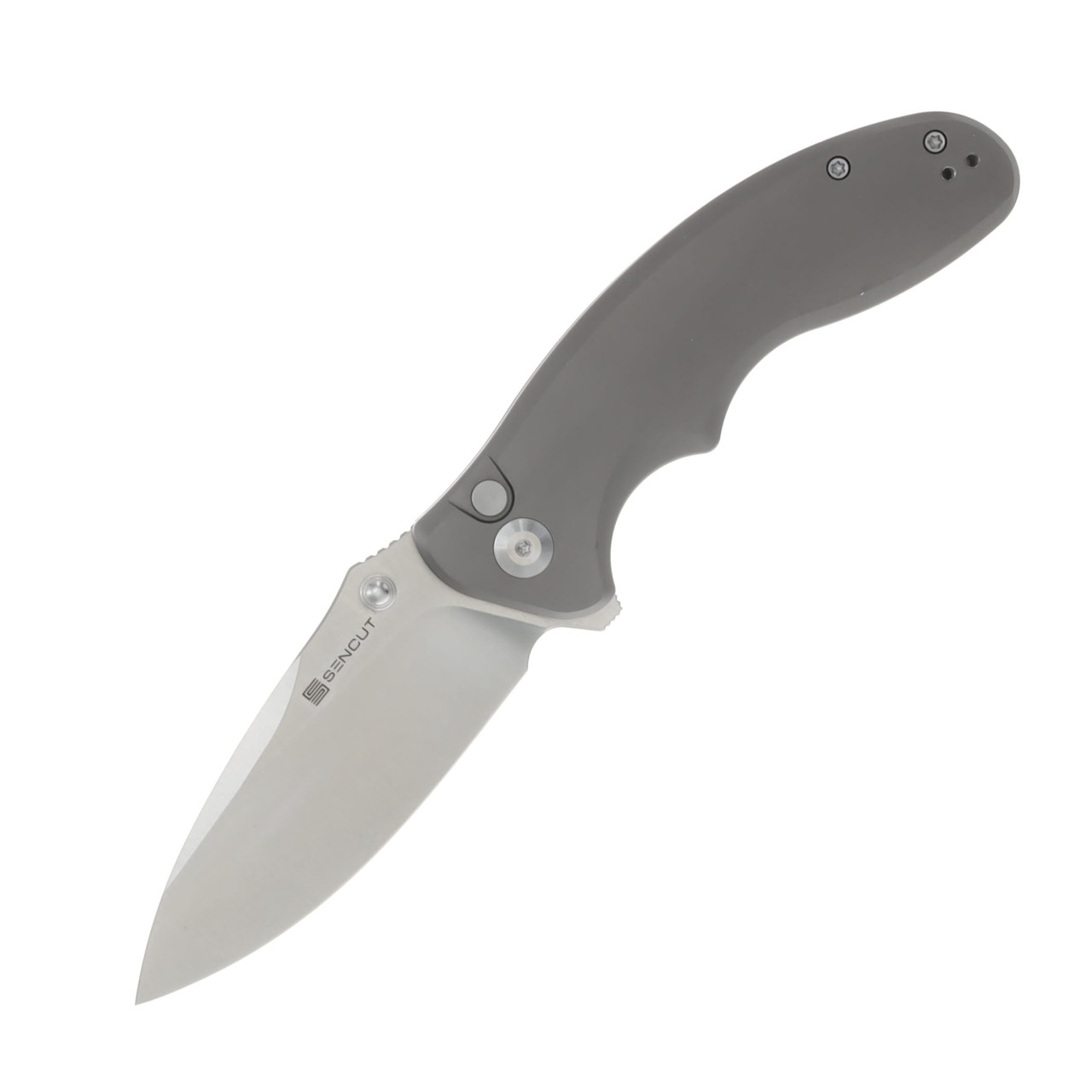 SENCUT Cybrix Folding Knife Gray 3.46 Inch Plain Satin Drop Point S23098A-2