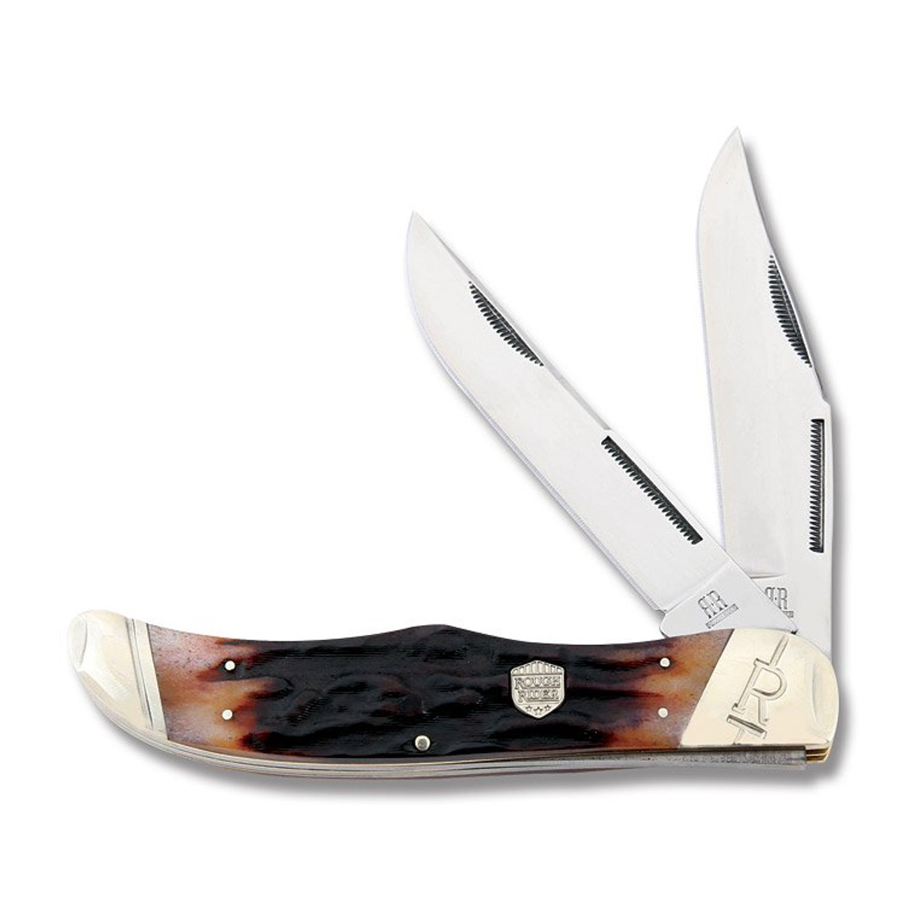 Rough Ryder Brown Stag Bone Folding Hunter - Smoky Mountain Knife