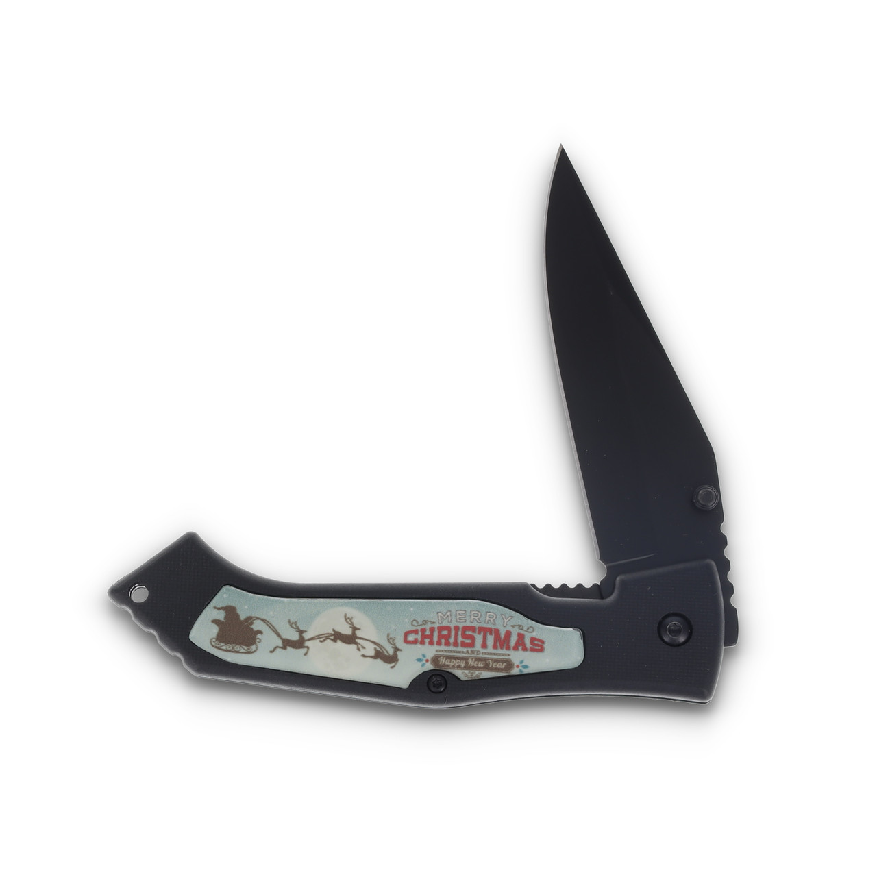 Frost Merry Christmas Santa Sleigh Black Folder