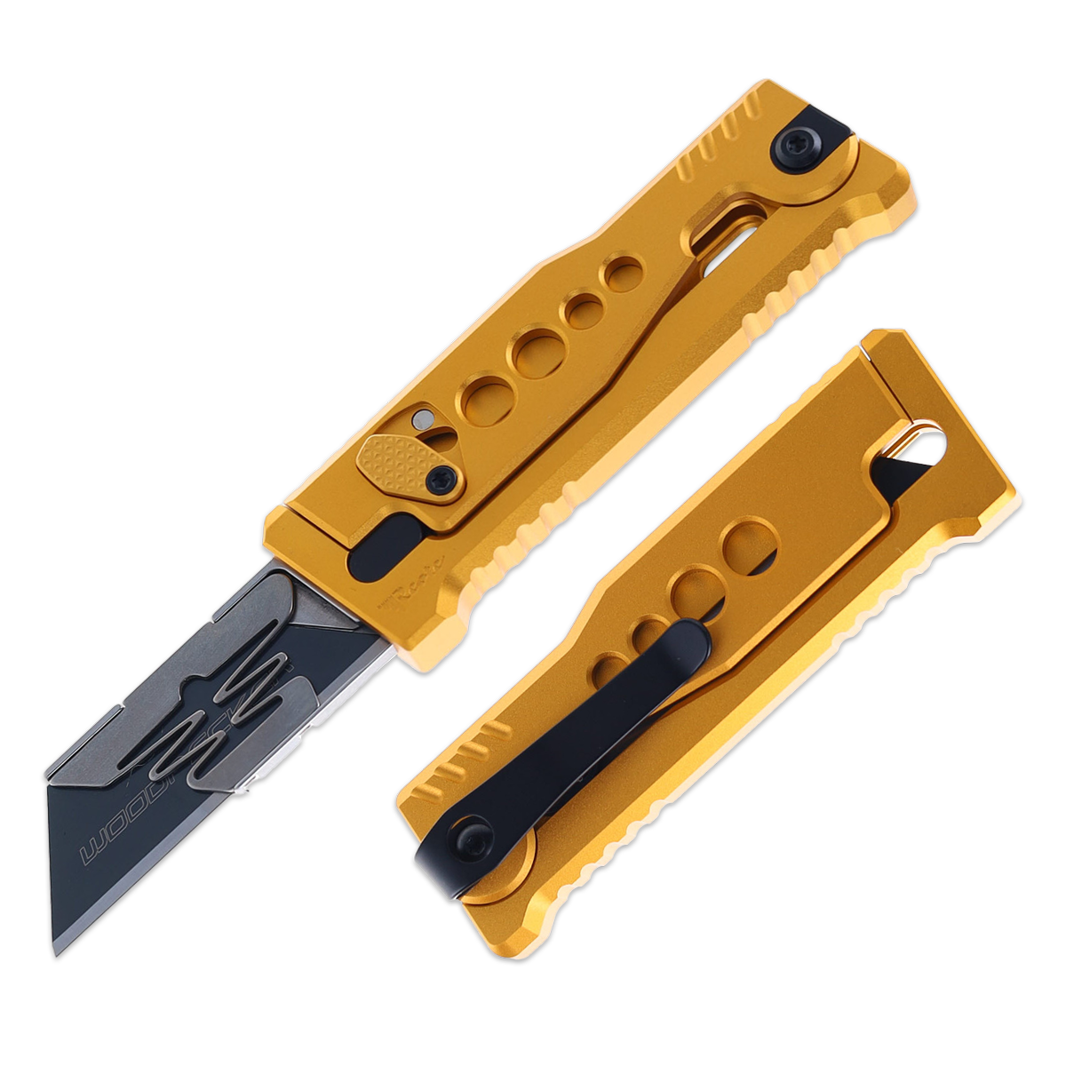 REATE EXO-U Speedhole Gold 2.4 Inch Plain Dual Finish Wharncliffe