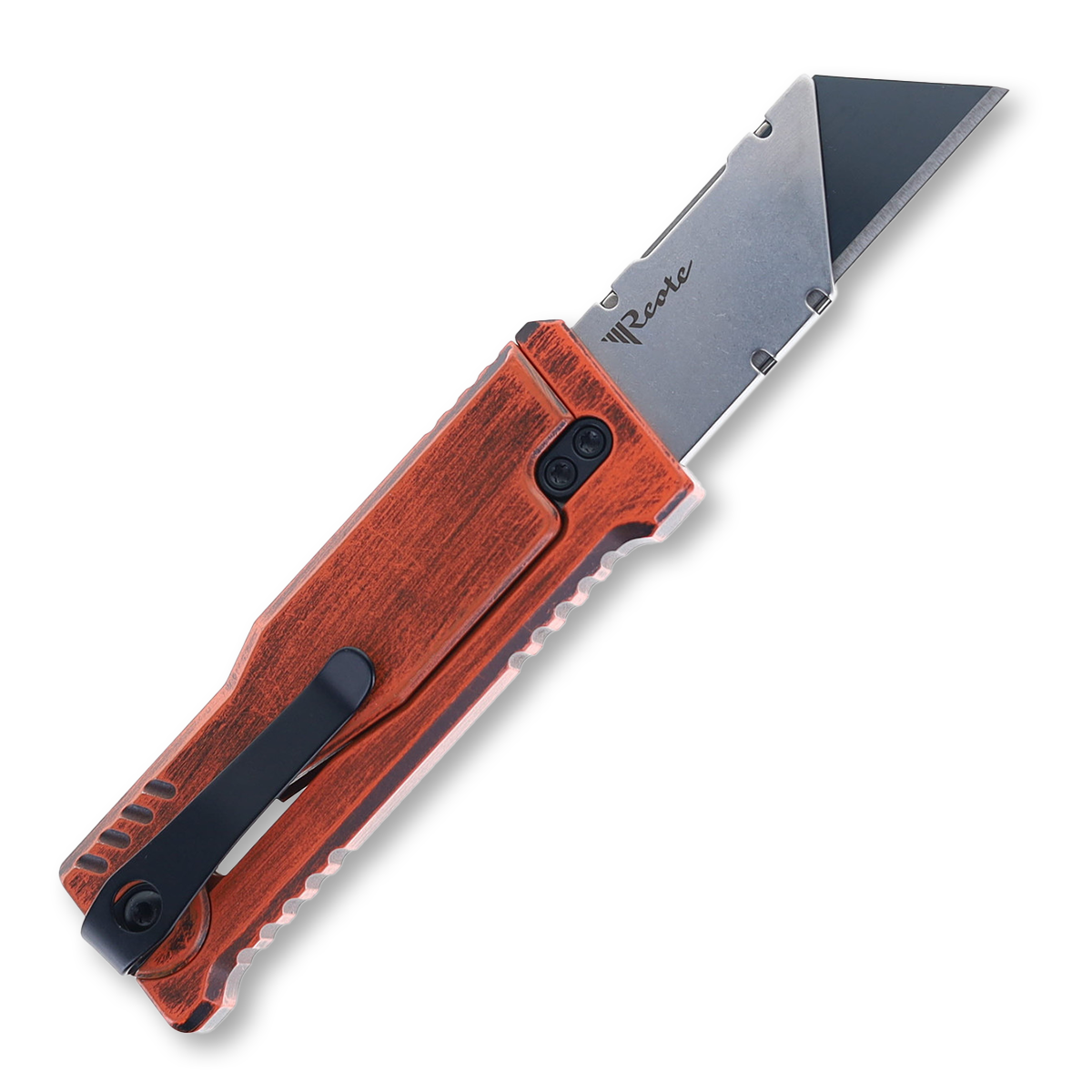REATE EXO-U Gravity Knife Orange 2.4in Plain Dual Finish Wharncliffe