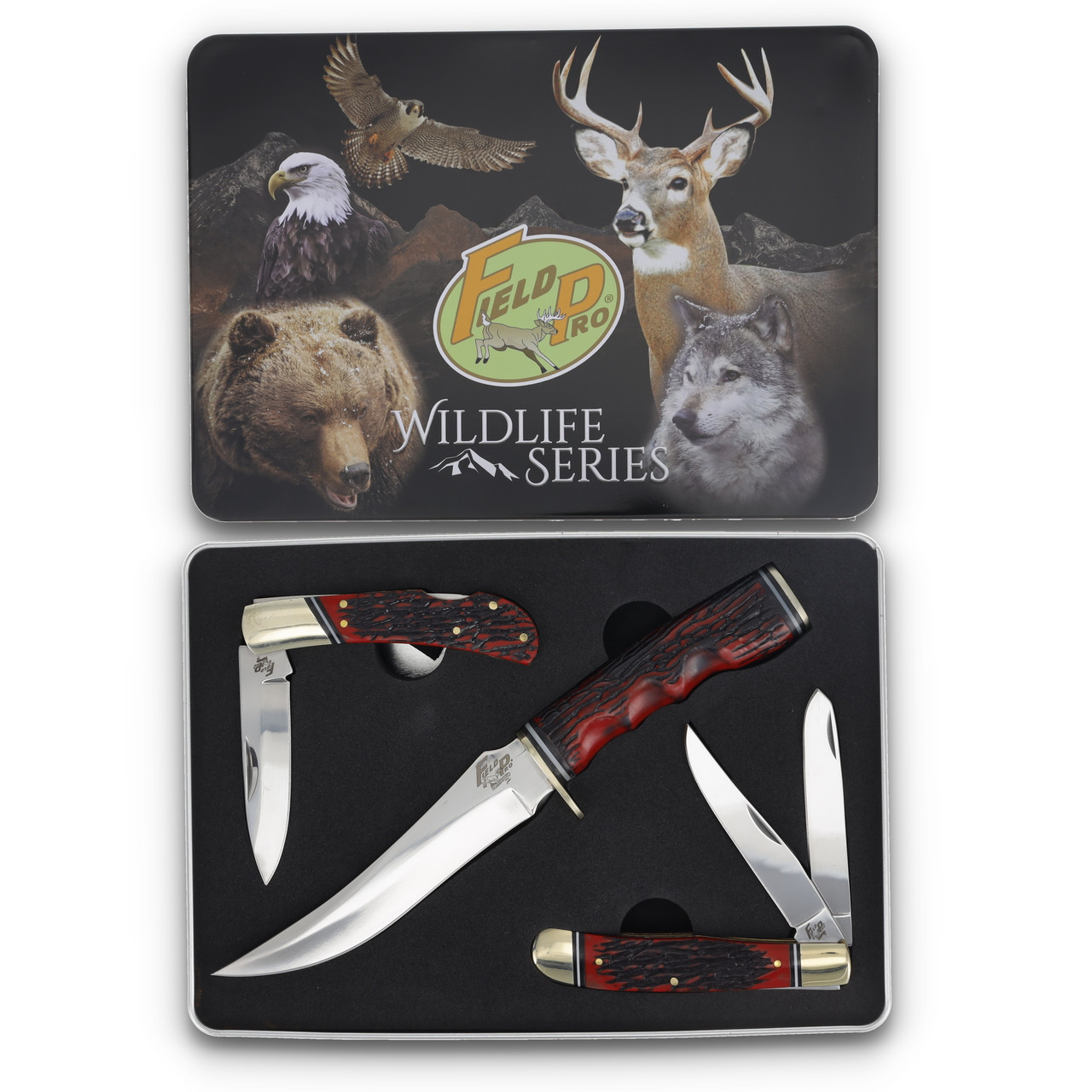 ★レア　非売品★【WWF 森林保護】フェーブ　フルセット　フランス雑貨 Frost Wildlife Series Field Pro 3 Piece Set in Tin BF2401STR