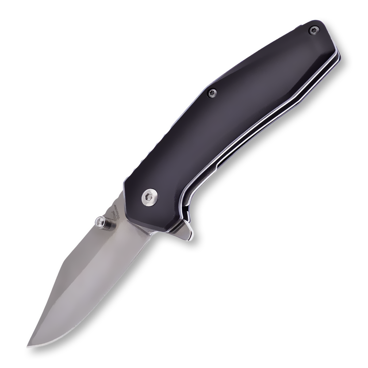 Steel Warrior Tactical L/L Folder Blk Aluminum 2.75" Mirror Finish Clip Pt