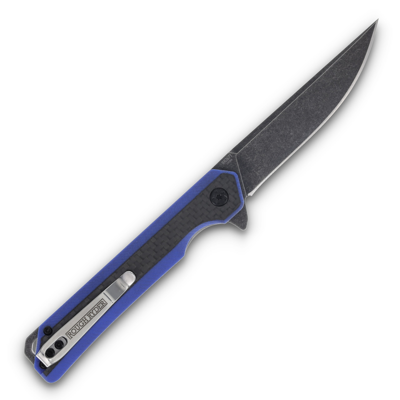 Rough Ryder Blue G-10/Carbon Fiber Linerlock Folding Knife RR2671