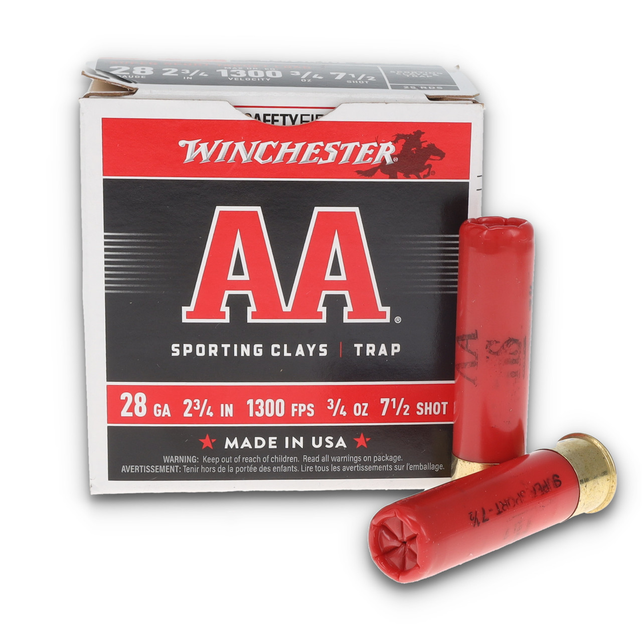 Winchester AA Super Sport 28 Ga 2-3/4in #7.5 Lead Shot 3/4oz 25 Rds