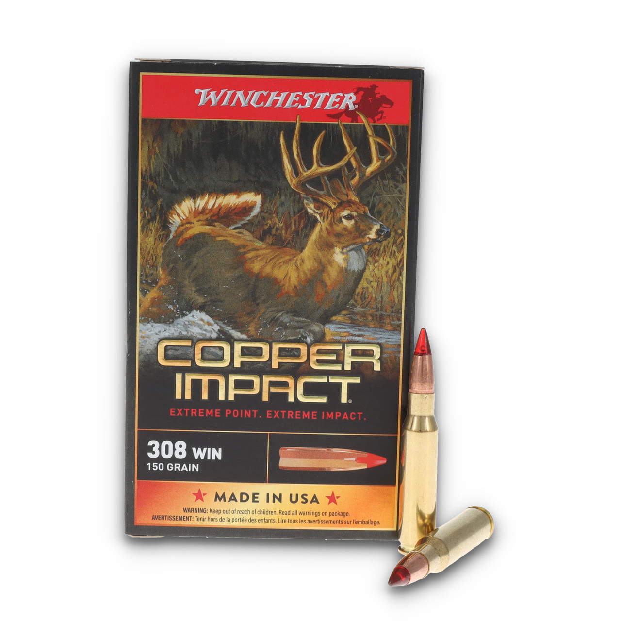 Winchester Copper Impact .308 Win 150gr CEP Lead-Free Ammo 20Rd