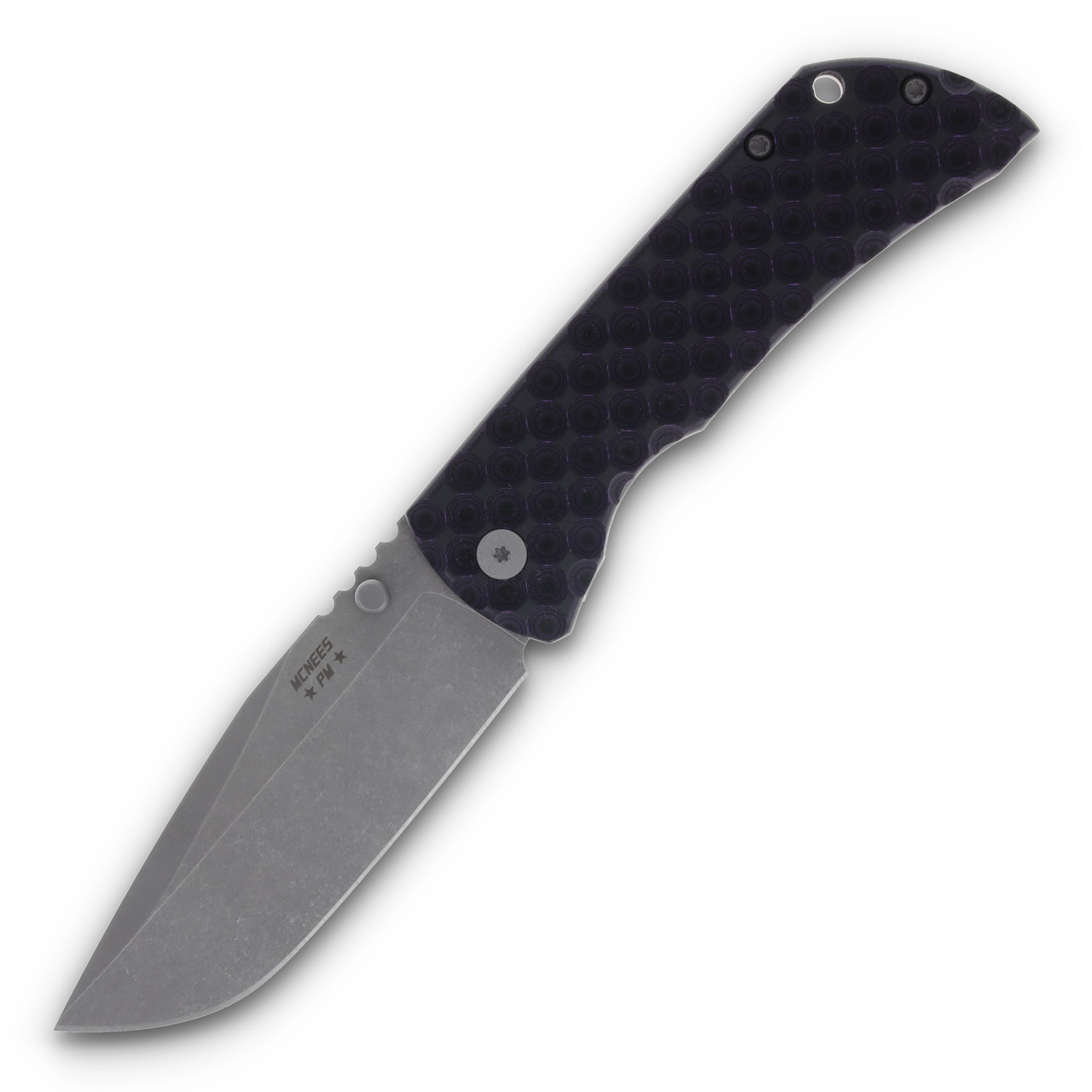 McNees Custom Knives MAC2 3.5 Folding Knife Atomic Purple Black G10