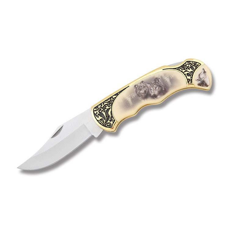 Szco Wildlife Wolf Lockback Pocket Knife 211411WF