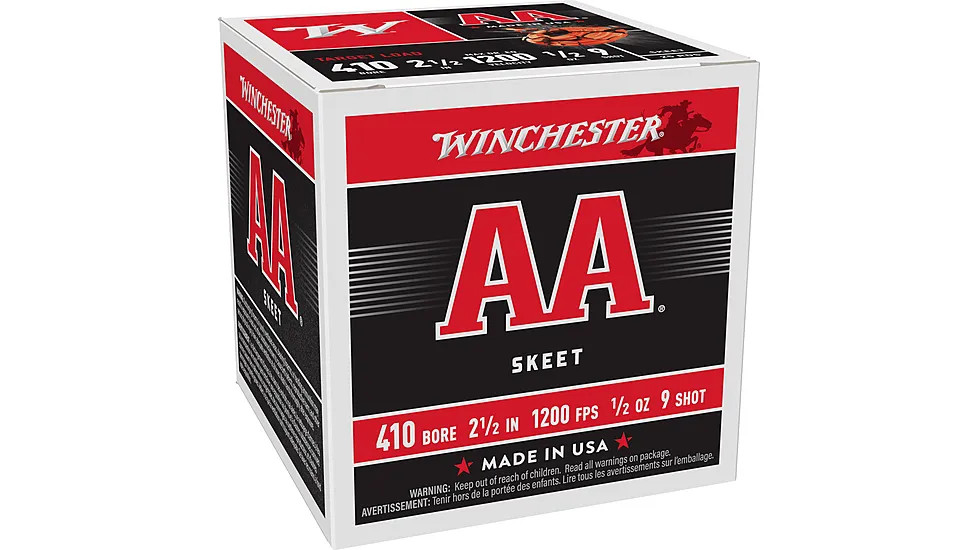 Winchester AA Skeet .410 Bore 2-1/2in #9 Shot 1/2 oz Target Load Ammo 25Rd