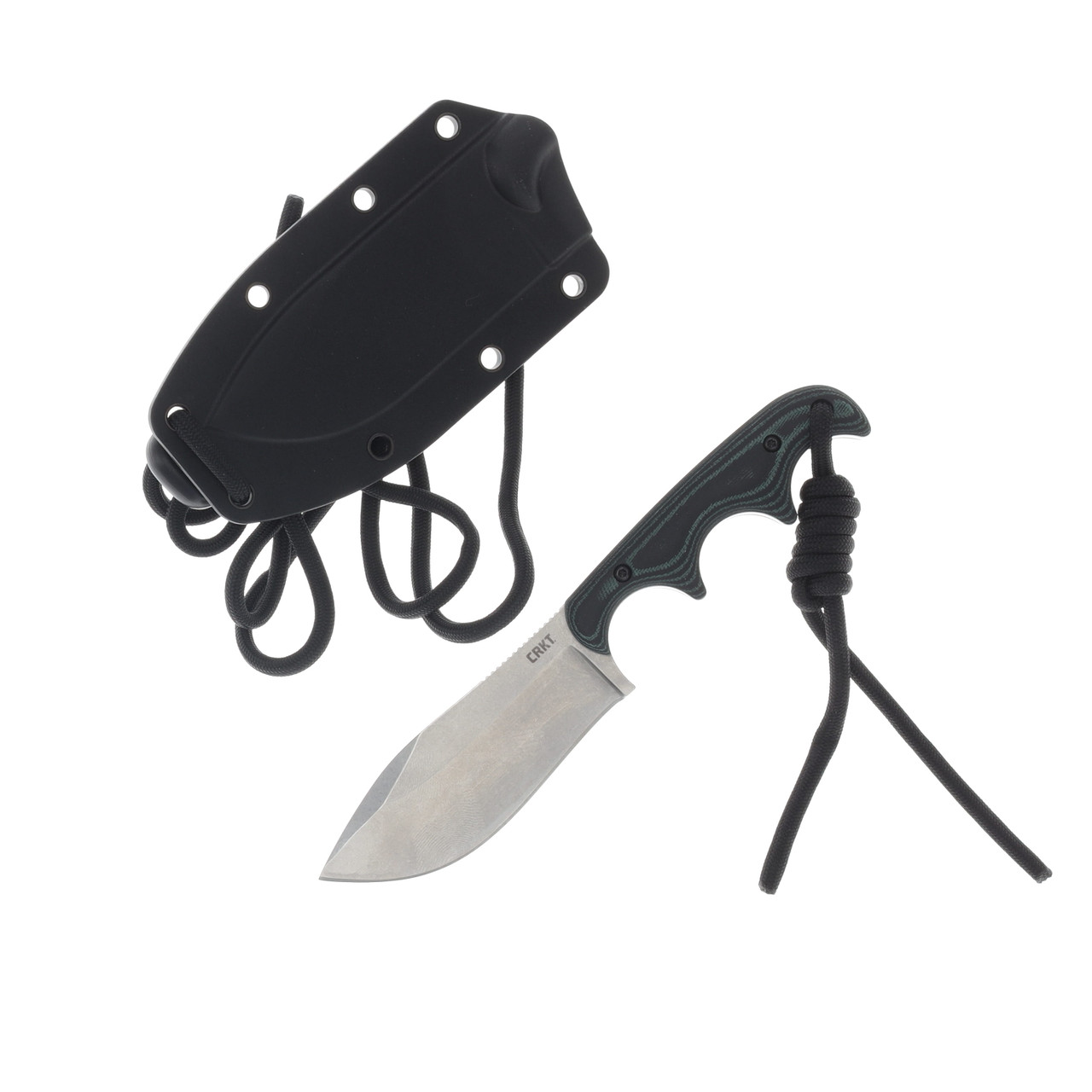 CRKT Minimalist Nessmuk Fixed Blade Knife 2.9in Plain Edge Green Black CR2376