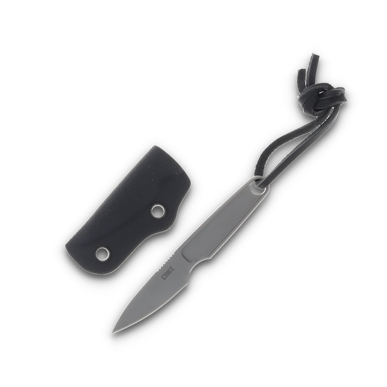 CRKT HangTi Fixed Blade Knife Gray 1.68in Plain Bead Blast Drop Point
