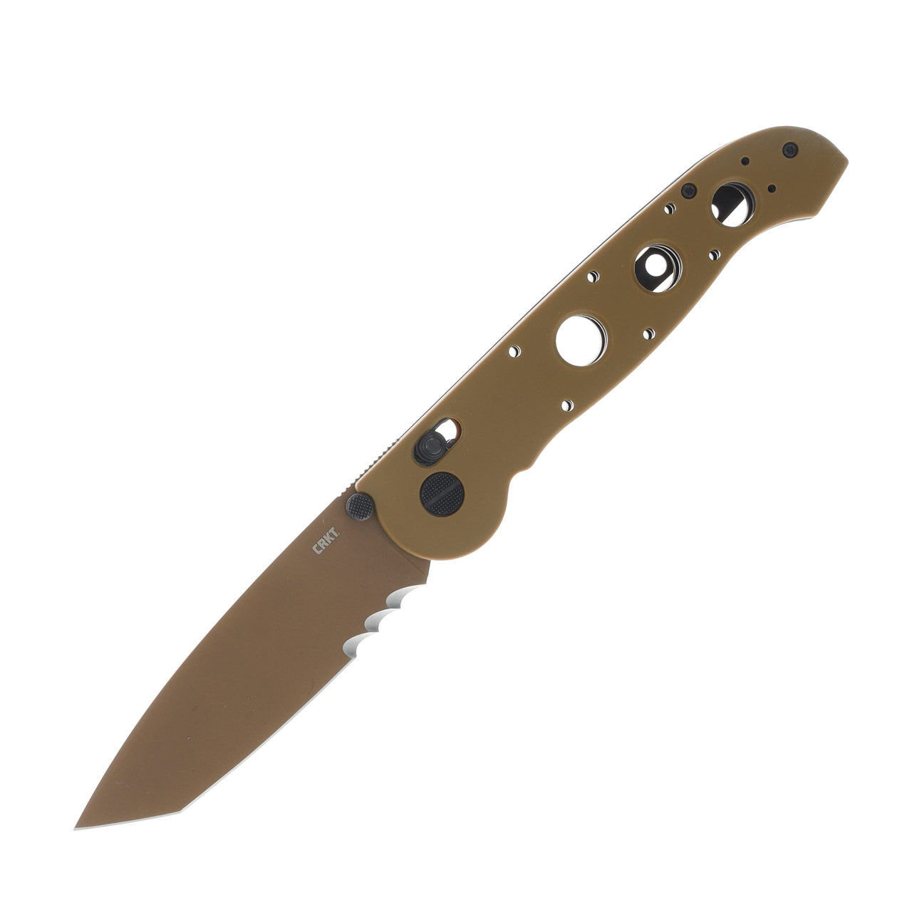 CRKT M16-14XD Desert Tan 3.97 Inch Partially Serrated Desert Tan Tanto