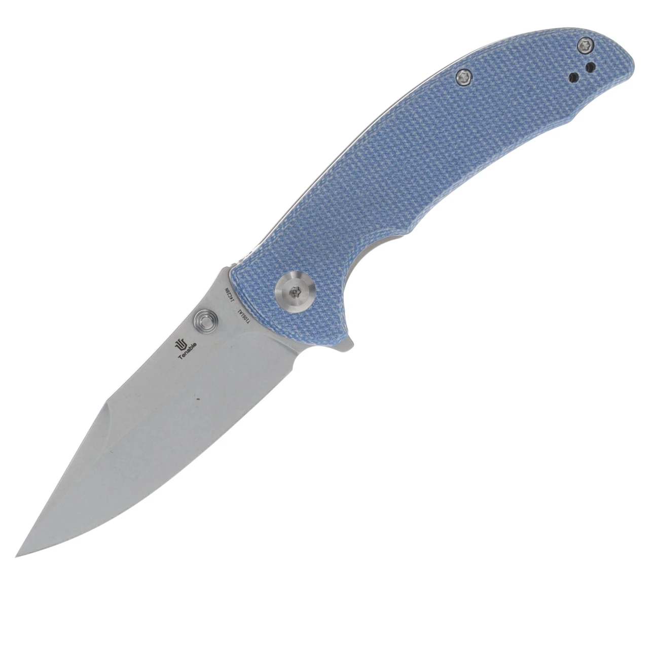 Tenable Knives REI Blue Micarta Handle Stonewashed 14C28N Blade T1061A1