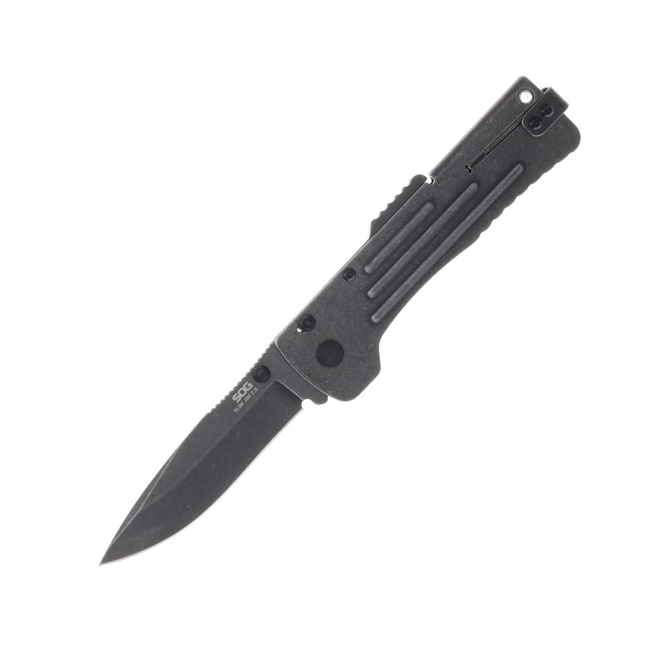 SOG Slim Jim 2.0 Assisted Folding Knife Black 3.18in Plain Clip Point