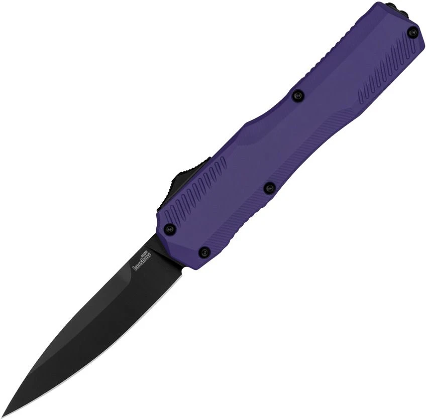 Kershaw Livewire Out The Front Automatic Purple Aluminum 3.3” Black Spear Pt. AUKS9000PURBLK