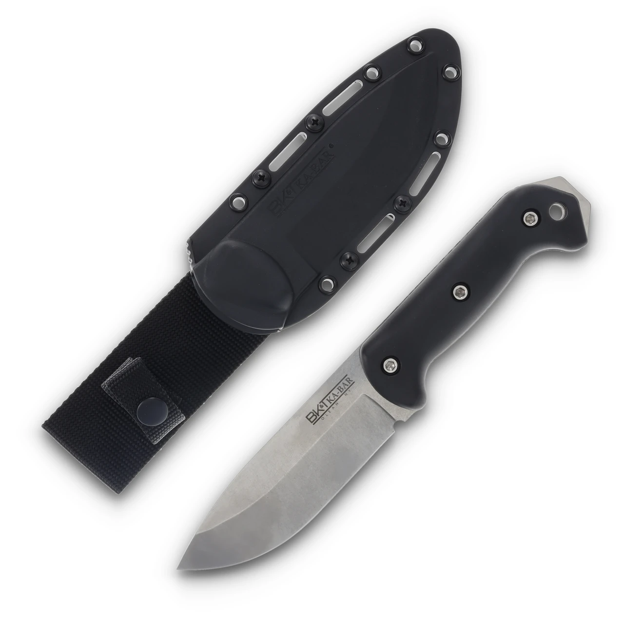 Ka-Bar Becker Campanion Fixed Blade Knife Magnacut Black Ultramid with Sheath