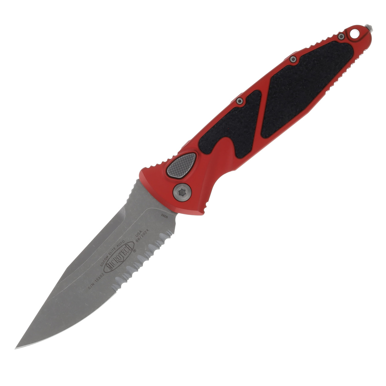 Microtech Socom Elite S/E Apocalyptic Partial Serrated Red