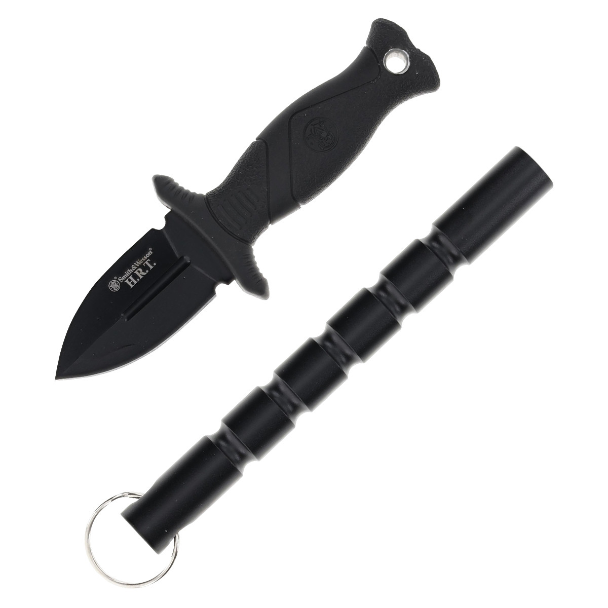 Smith & Wesson Personal Protection Combo Fixed 2in Boot Knife - Black Aluminum Kubotan 1227069