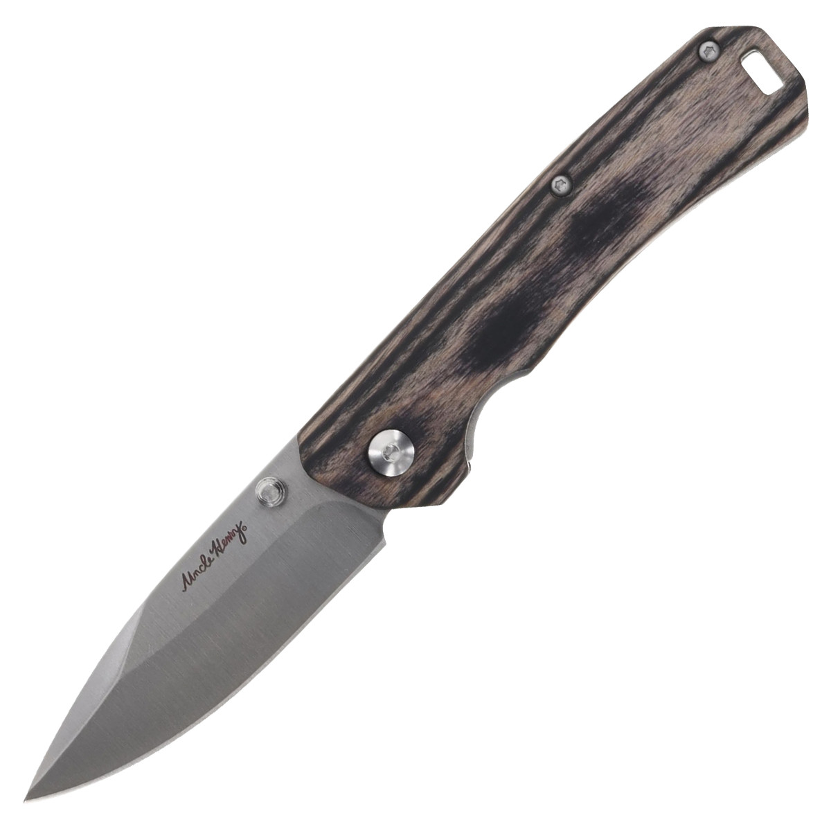 Uncle Henry Brown Pakka Wood Handle Folding Knife 3in Drop Point
