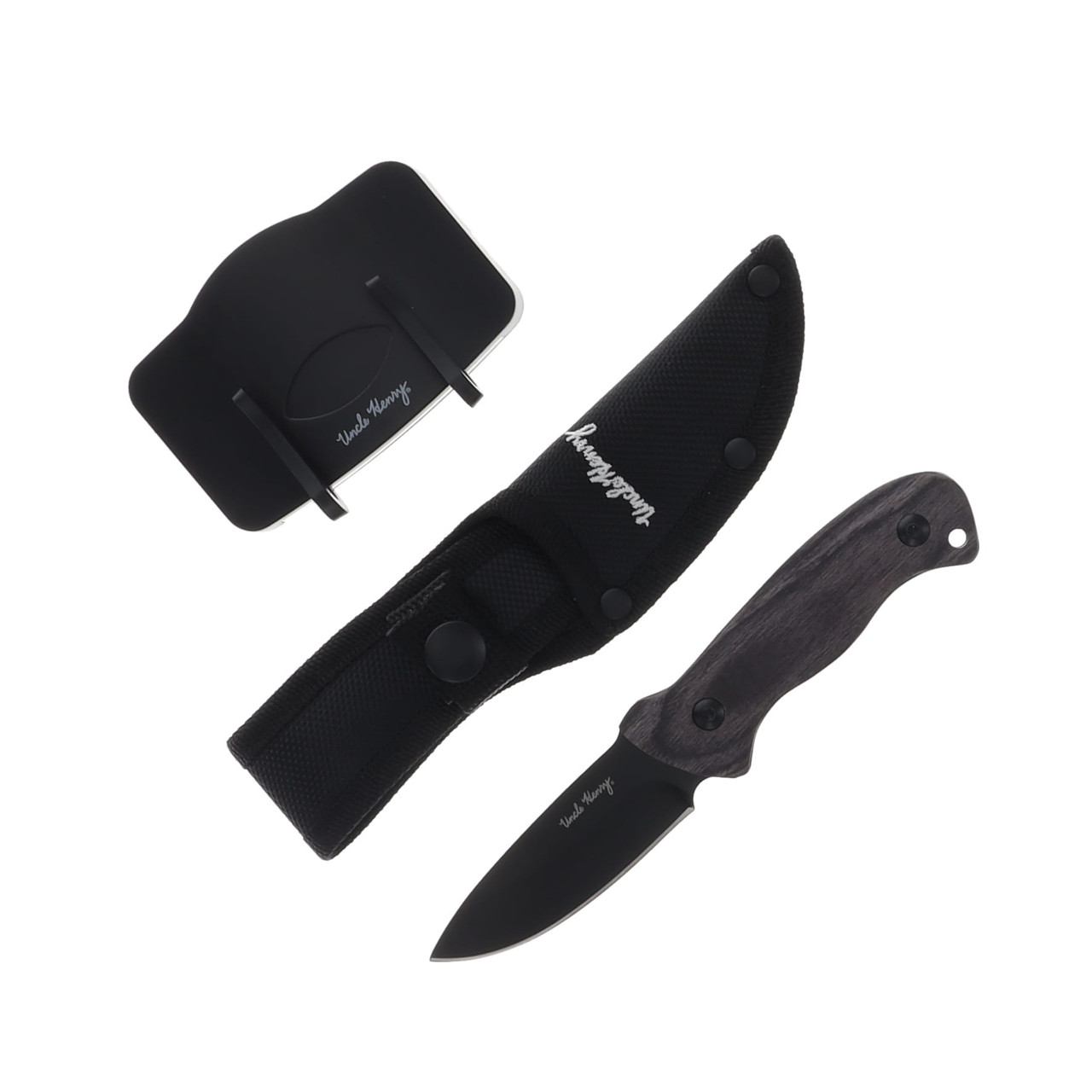 Uncle Henry Brown Pakkawood Fixed Blade Knife With Headlamp