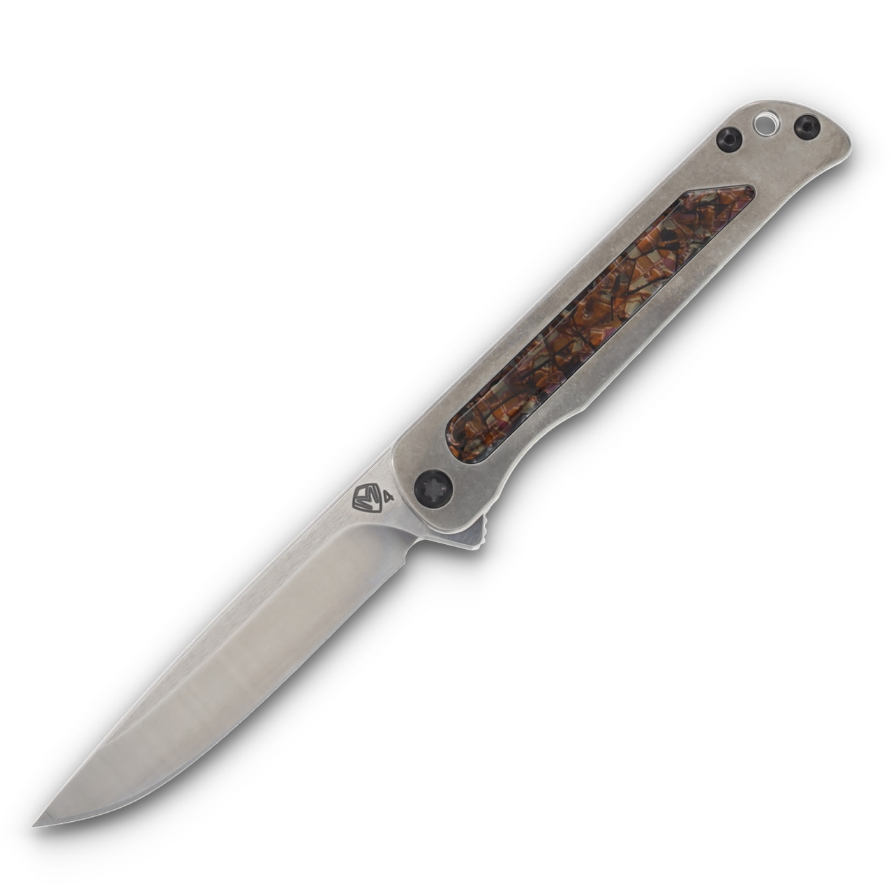 Medford T-Bone Safari 4 Inch Plain Tumbled Drop Point Black Hardware Front Open 1