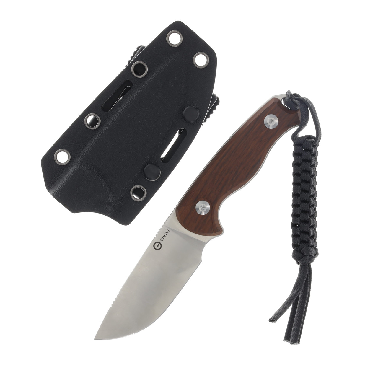 CIVIVI Timberbark Fixed Knife Guibourtia 3.2in Plain Satin Drop Point C23094-4