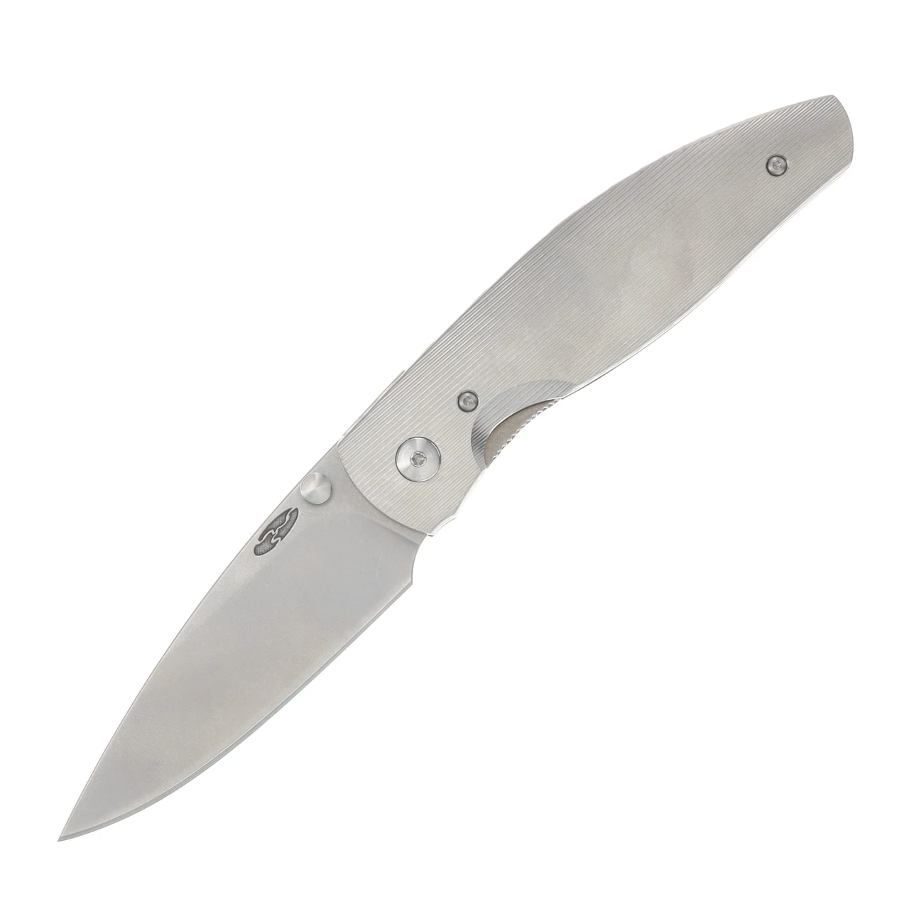 Three Rivers Atom Linerlock Folding Knife 20CV/Pinstripe Titanium DLR-ATOMTI3D