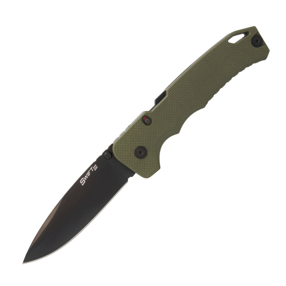 Cold Steel Swift III Folding Knife OD Green G10 4in Black Drop