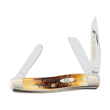 Case #1 Grandson 6.5 BoneStag Medium Stockman Folding Knife