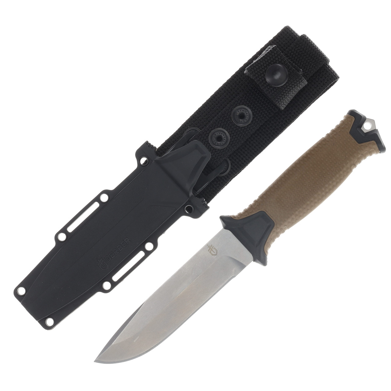 Gerber Strongarm Coyote Glass Filled Nylon Handle With Rubber Overmold Magnacut Blade Boxed G1075372
